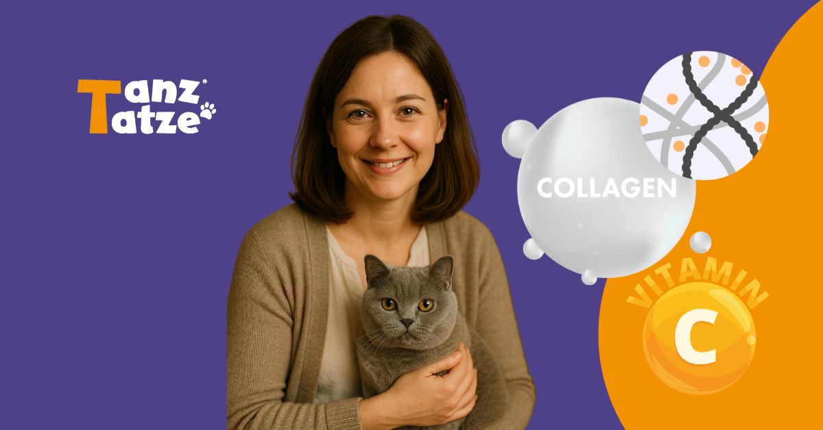 Frau Claudia mit ihrer katze minka colagen und vitamin c für katzen ist das sinnvoll