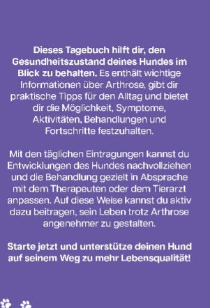ARTHROSE IM GRIFF: Dein HUNDETAGEBUCH zum Ausfüllen