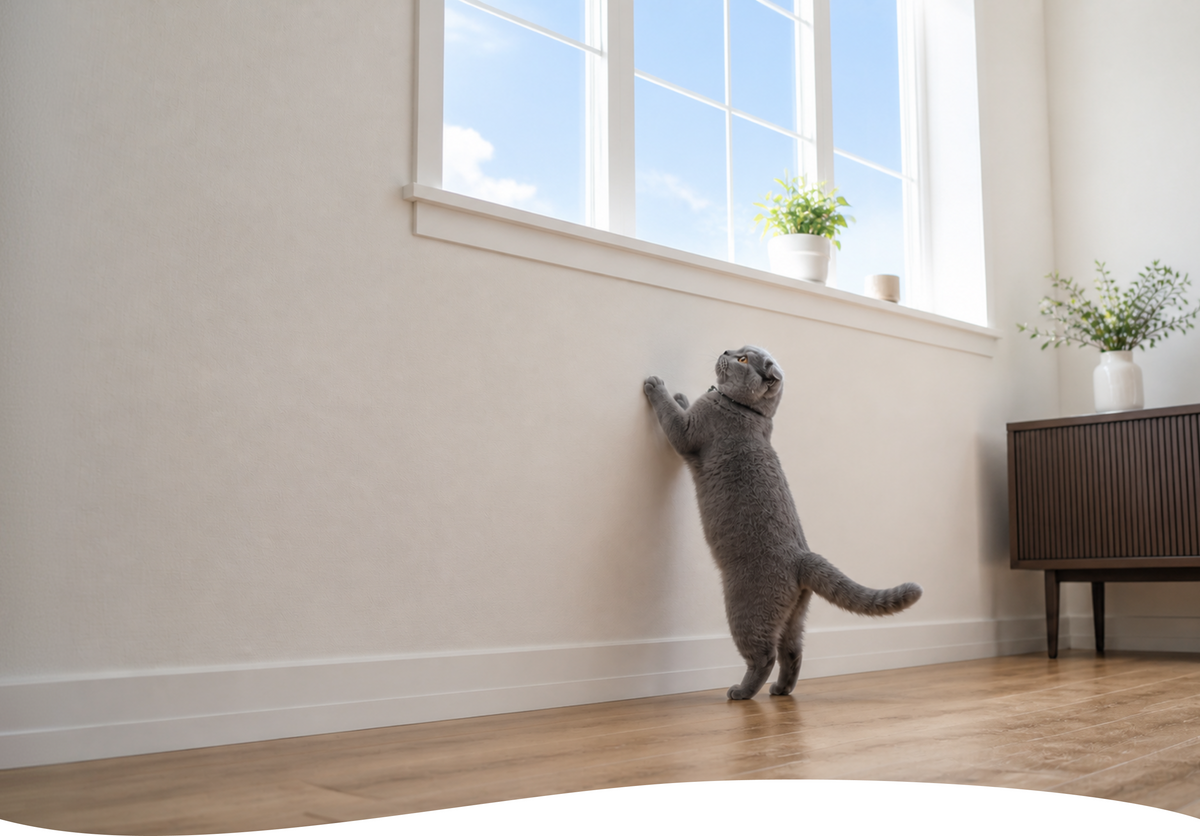 Katze schaut nach oben